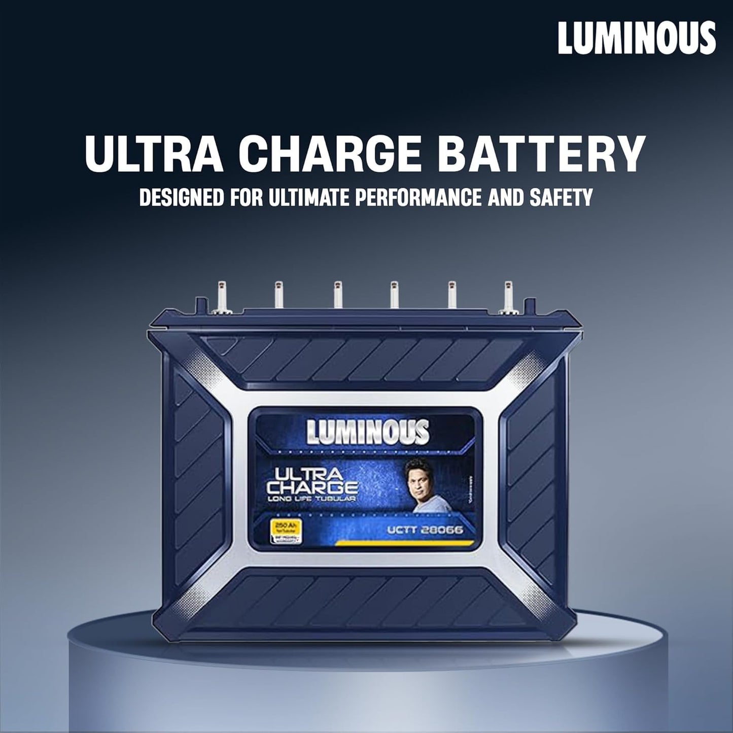 Luminous Ultra Charge UCTT-28066 Tall Tubular Inverter Battery for Home, Office & Shops | 250Ah High-Performance, Durable & Low Maintenance Battery | Easy Installation | 66 Months Warranty
