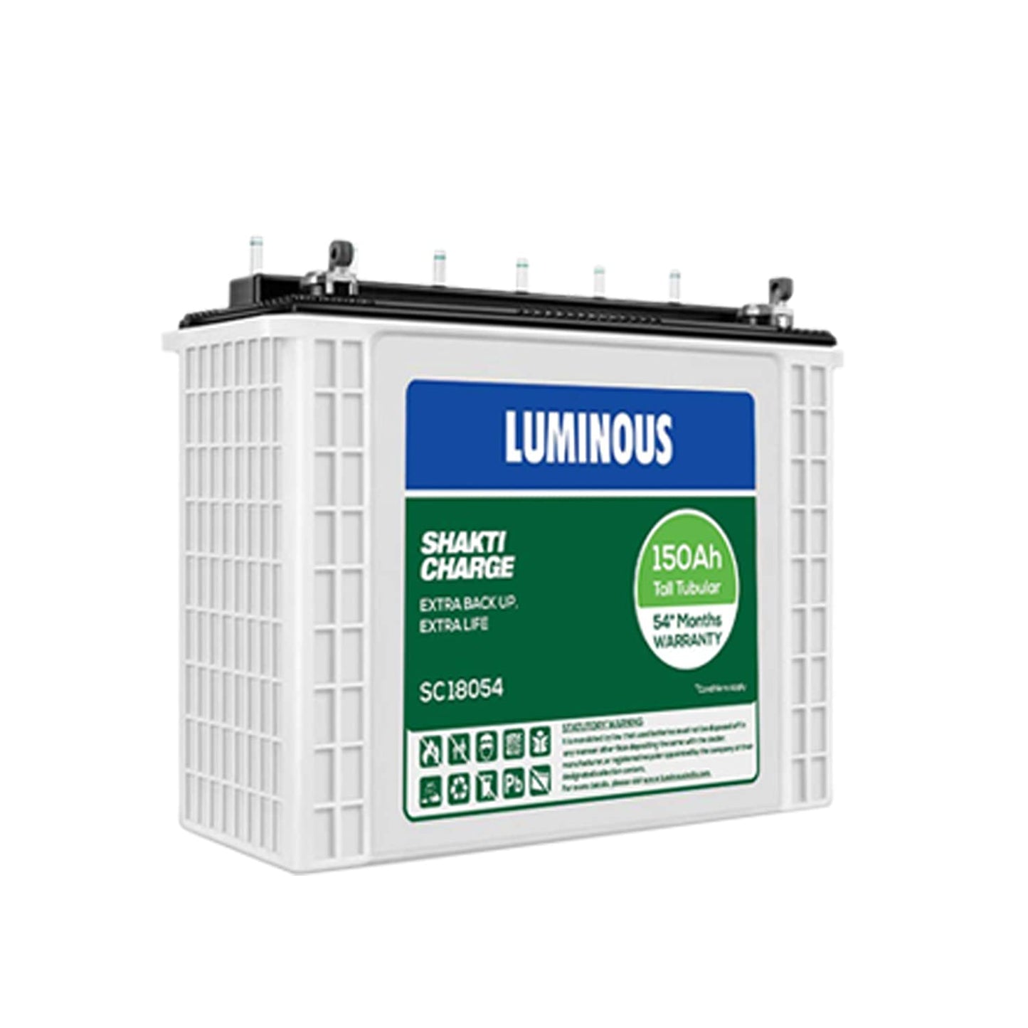 Luminous Shakti Charge SC 18060 Tall Tubular Inverter Battery for Home, Office & Shops | 150Ah/12V High-Performance, Durable & Low Maintenance Battery | Easy Installation | 60 Months Warranty