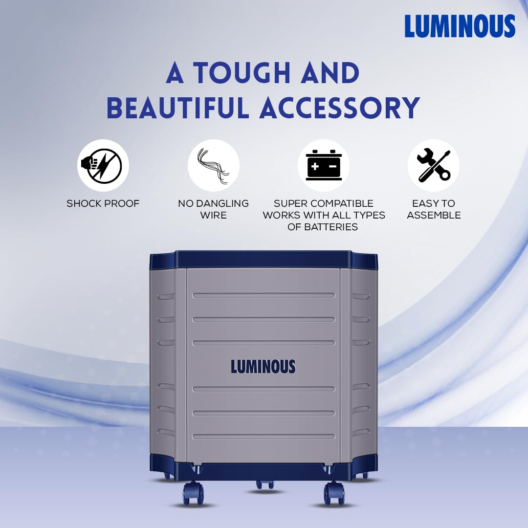 Luminous Inverter & Battery Combo (Power sine 1100 Pure Sine Wave 900VA/12V Inverter with RC18000 Tall Tubular 150Ah Battery + Trolley) for Home, Office & Shops