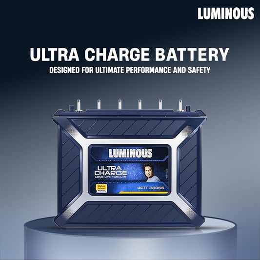 Luminous Ultra Charge UCTT-28066 Tall Tubular Inverter Battery for Home, Office & Shops | 250Ah High-Performance, Durable & Low Maintenance Battery | Easy Installation | 66 Months Warranty