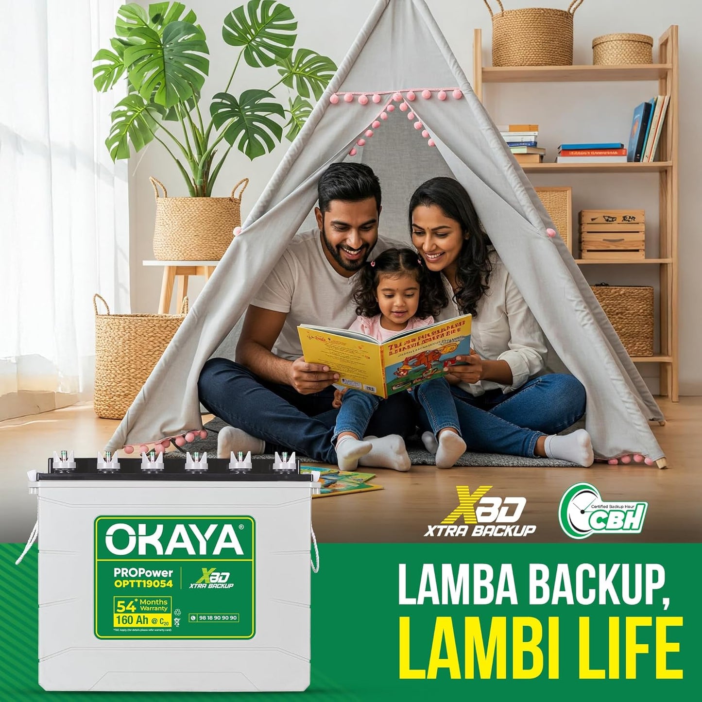 OKAYA PRO Power OPTT19054 160Ah Tall Tubular Inverter Battery for Home, Office & Shops with Certified Extra Backup | Spillage Free & Low Maintenance Design | 54 Months Warranty