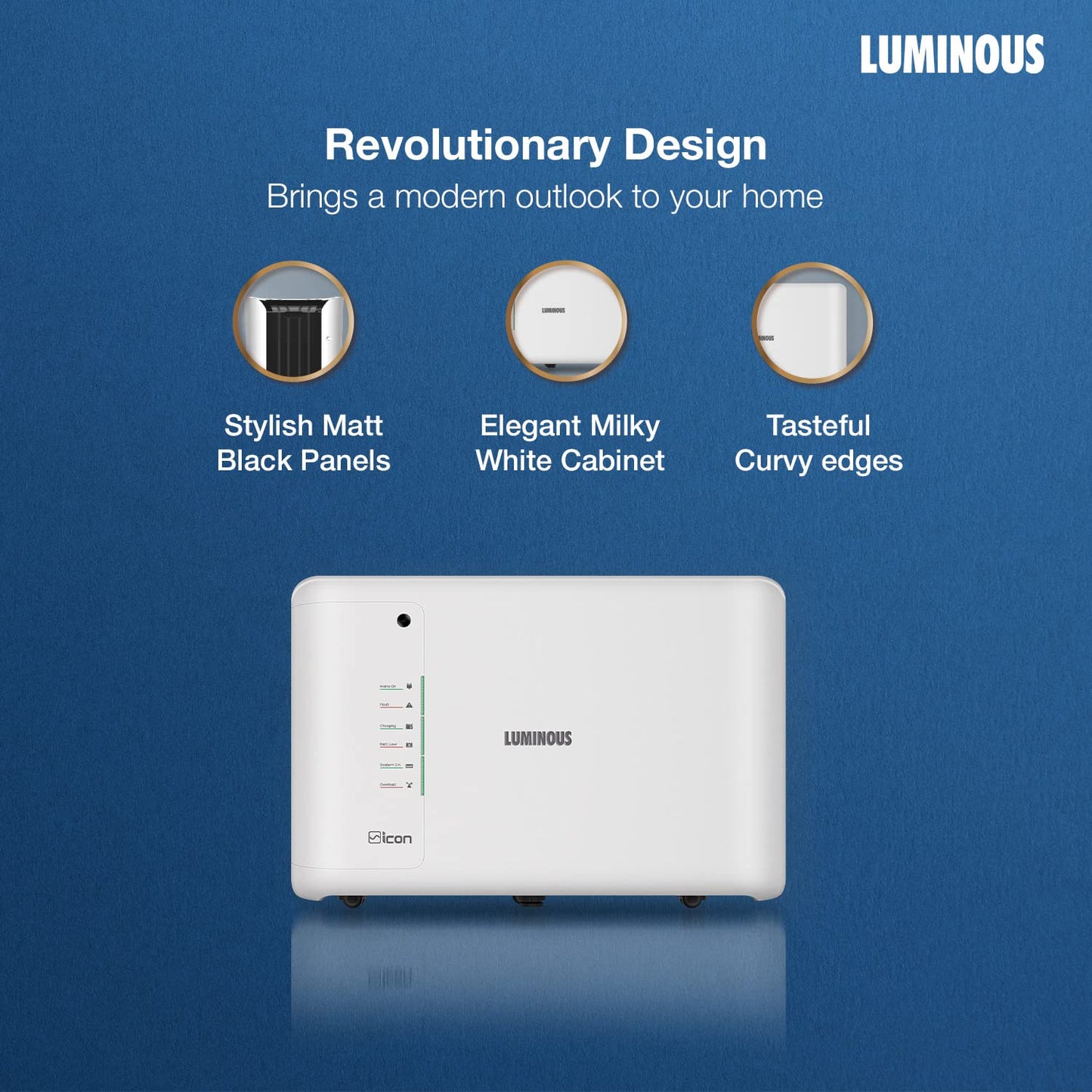 Luminous Inverter for Home, Office & Shop with Luminous Battery, Icon 1600 Pure Sine Wave 1400VA 12 Volt Inverter with ILTT 24060 Tall Tubular 180 Ah Battery Combo