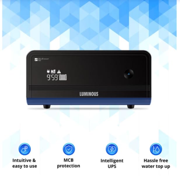 Luminous Inverter & Battery Combo (Zelio1100 Pure Sine Wave 900VA/12V Inverter with Red Charge RC18000 PRO 150Ah Battery) for Home, Office & Shops